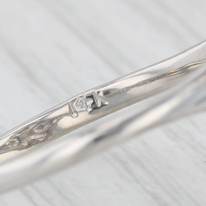 Light Gray Antique Diamond Filigree Ring 14k White Gold Size 9.5