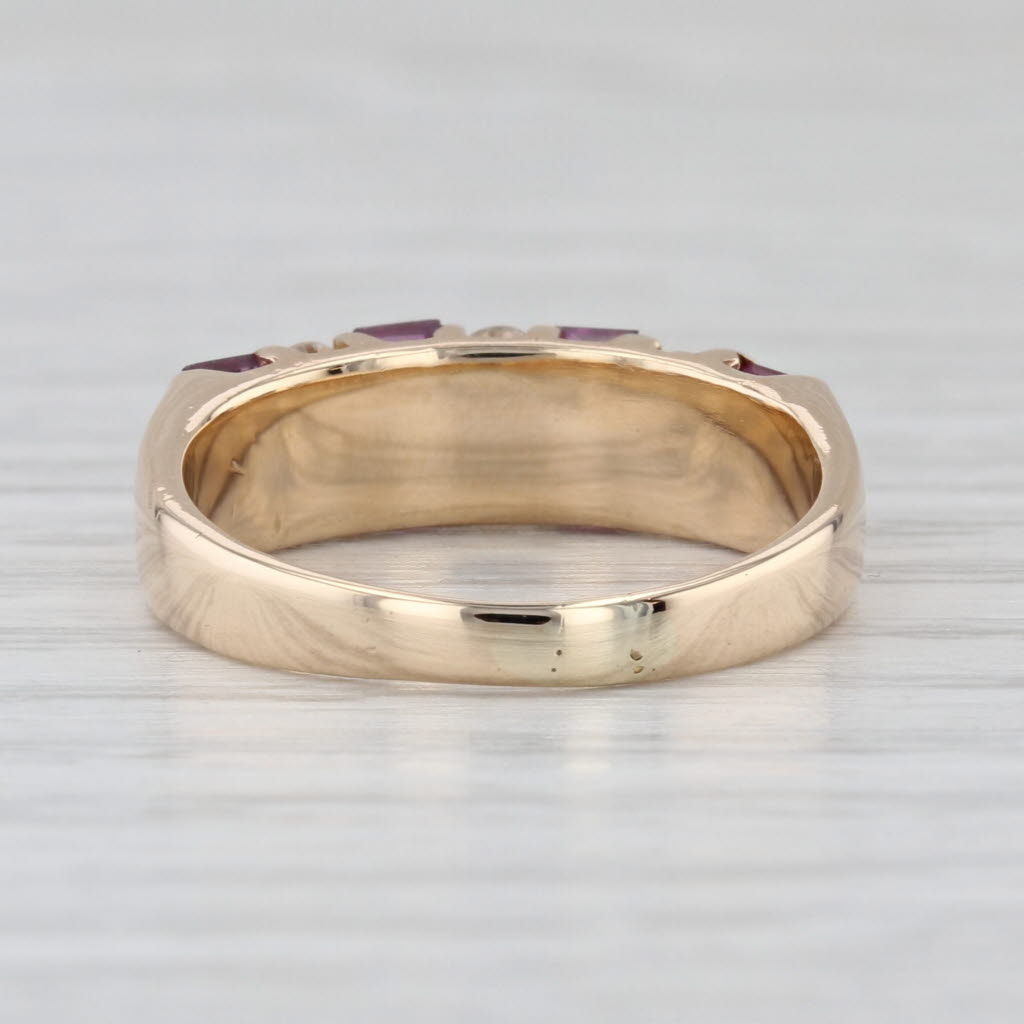 1.30ctw Ruby Diamond Ring 14k Yellow Gold Size 6.75 Stackable Wedding Band