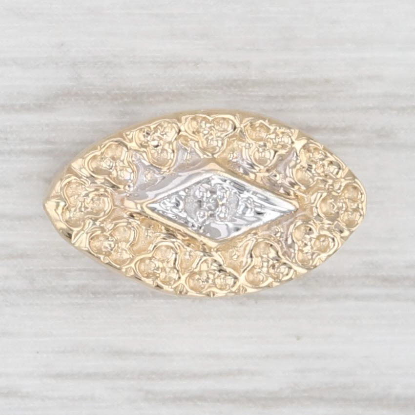 Light Gray Diamond Slide Bracelet Charm 14k Yellow Gold Vintage Richard Klein