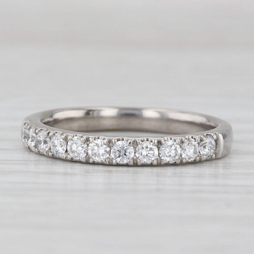 Light Gray 0.50ctw Lab Grown Diamond Wedding Band 14k White Gold Size 7 Ring Stackable