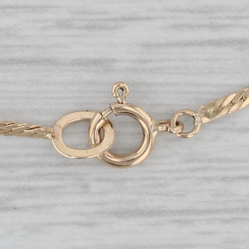 Gray Opal Solitaire Bracelet 14k Yellow Gold 6.75" Herringbone Chain