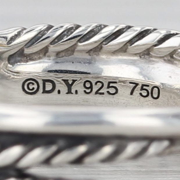 David Yurman Crossover X Ring Sterling Silver Cable Band Size 6 Multiband