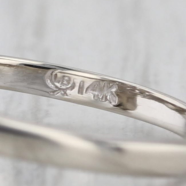 Vintage Converted Stickpin 0.19ctw Diamond Ring 14k White Gold Size 6.25