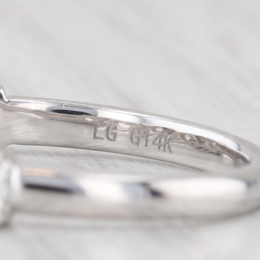 Light Gray New 1.11ctw Lab Grown Diamond Ring Wedding Anniversary Band 14k White Gold S 6.5
