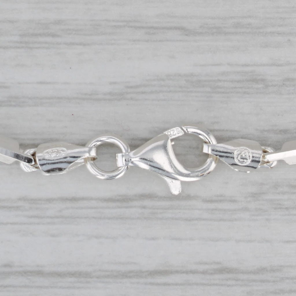 Gray Barley Corn Chain Necklace Sterling Silver 20" 2.5mm