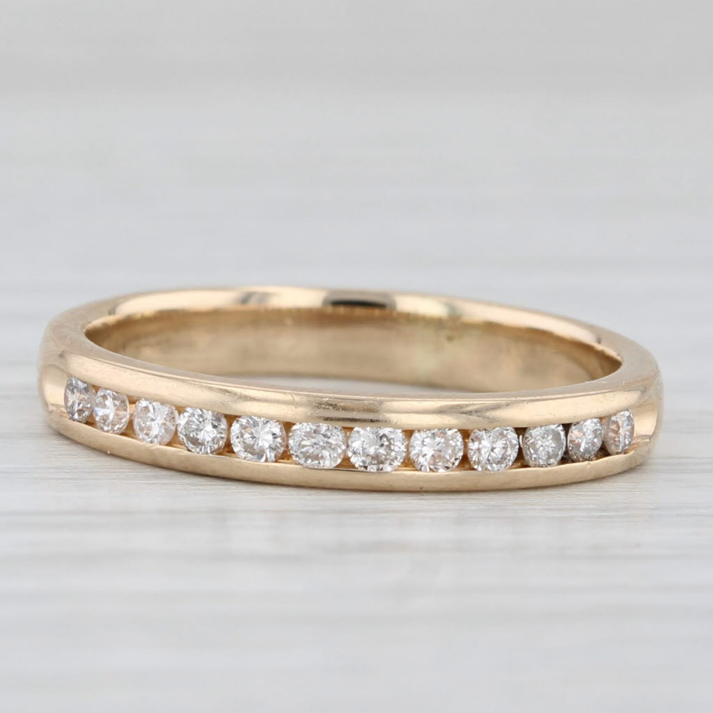 Light Gray 0.25ctw Diamond Wedding Band 14k Yellow Gold Size 6 Stackable Ring