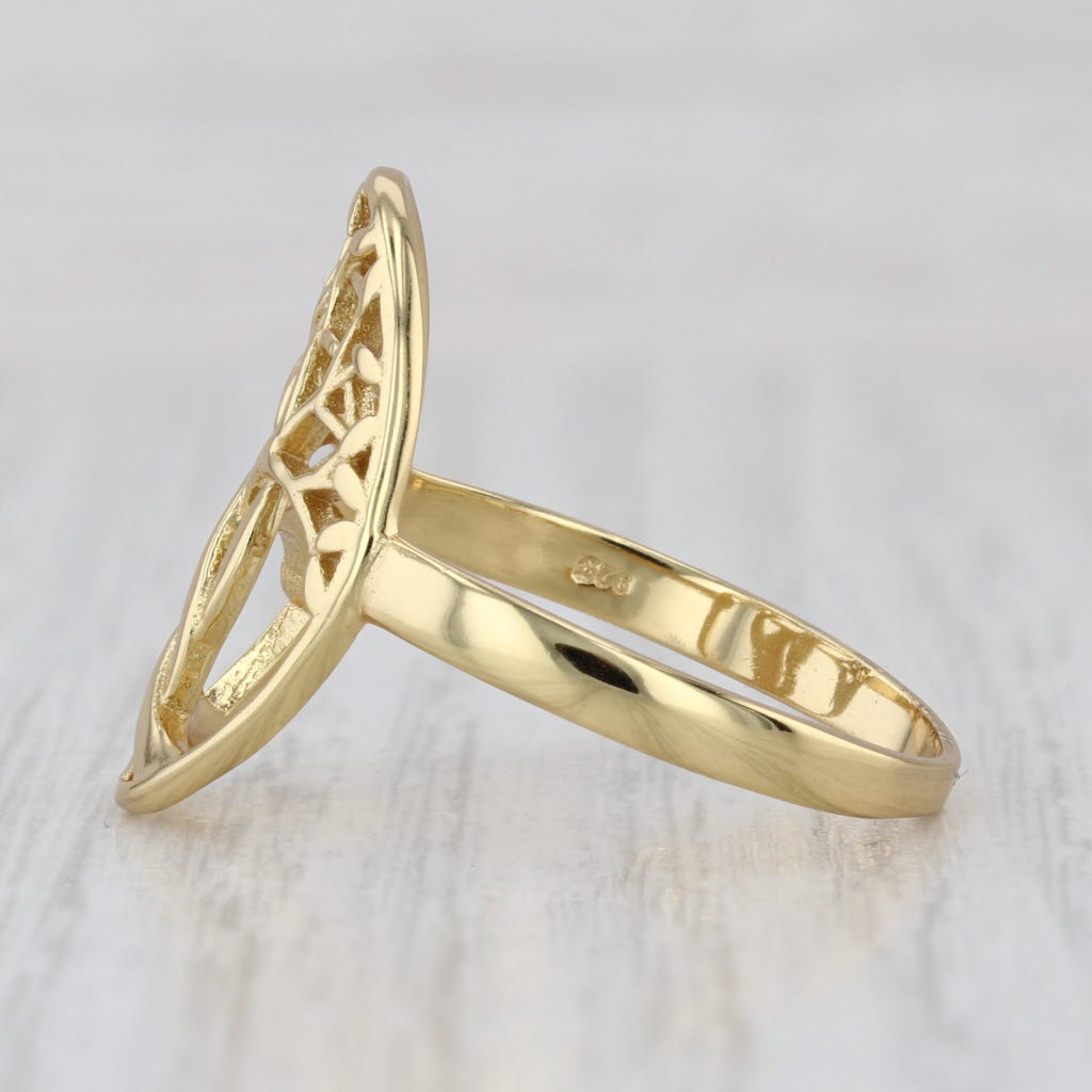 Yggdrasil Viking Tree Norse Tree of Life Ring Gold Plated Sterling Sil