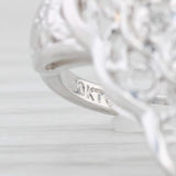 Light Gray Diamond Cluster Openwork Ring 10k White Gold Size 6.5 Cocktail
