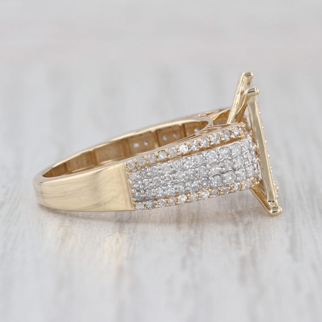 1.01ctw Pave Diamond Ring 10k Yellow Gold Size 8