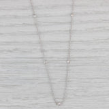 New 0.28ctw Diamond By The Yard Station Necklace 14k White Gold Adjustable Chain