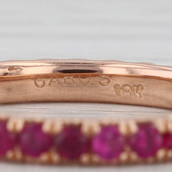 1ctw Natural Lab Grown Ruby Sapphire Eternity Band 18k Gold Stackable Ring