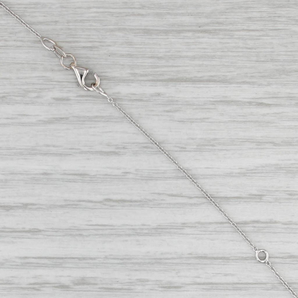 Simon G 0.43ctw Emerald Diamond Halo Pendant Necklace 18k White Gold Cable Chain