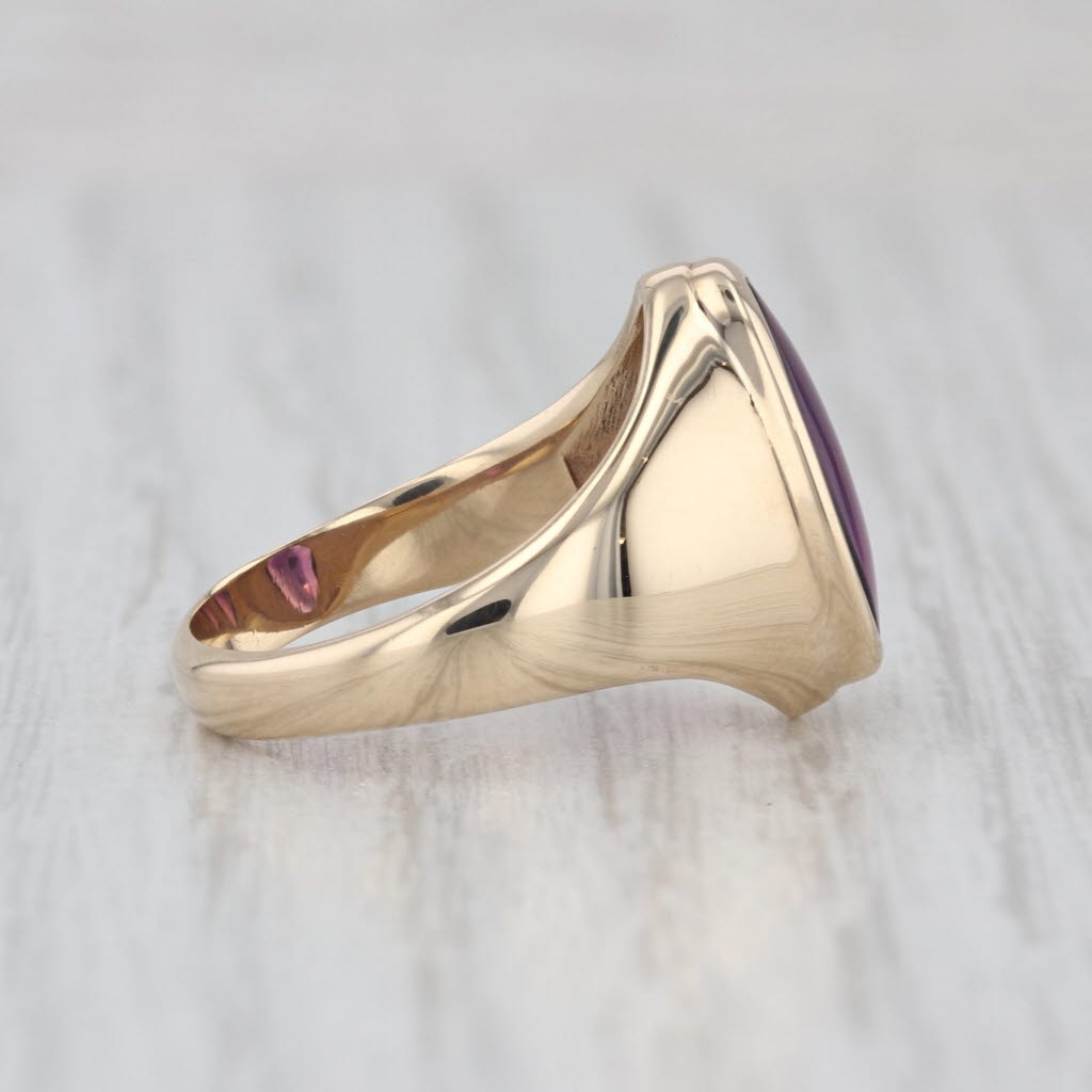 2.50ct Oval Amethyst Bezel Set Solitaire Ring 10k Yellow Gold Size 5