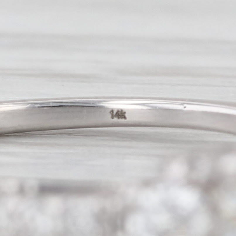 0.82ctw Round Diamond Engagement Ring 14k White Gold Size 7 Cathedral Band