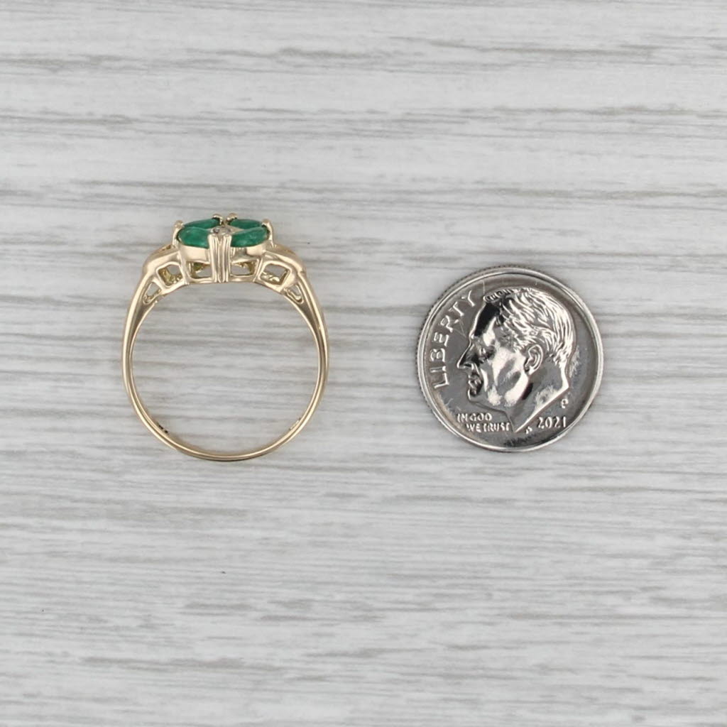 0.50ctw Emerald Diamond Ring 14k Yellow Gold Size 7.25