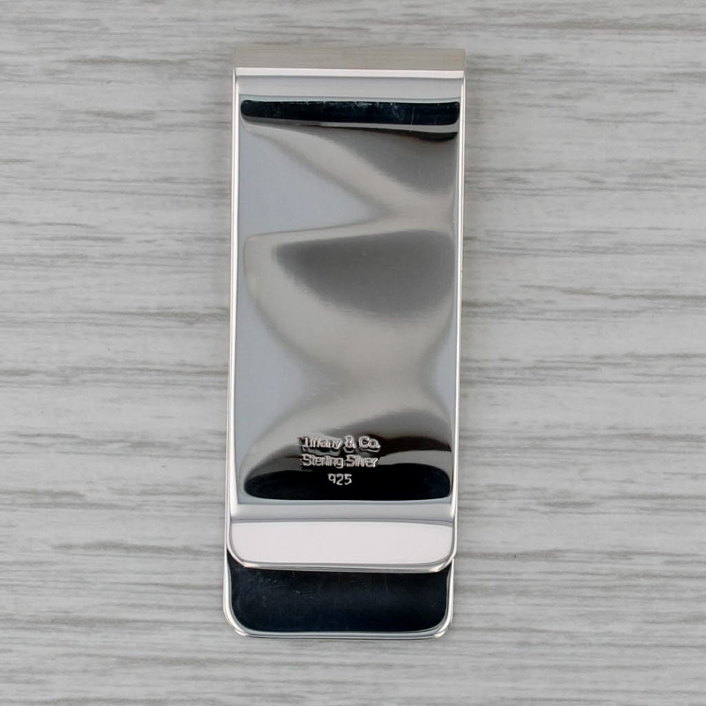 Engravable Tiffany & Co Money Clip w/ Box & Pouch Sterling Silver Vintage