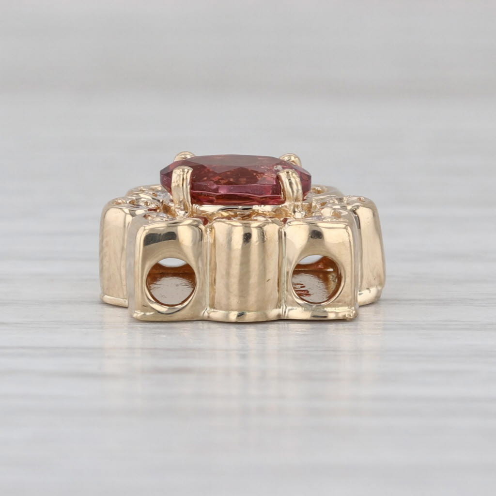 Richard Klein 1.36ctw Pink Tourmaline Diamond Slide Bracelet Charm 14k Gold