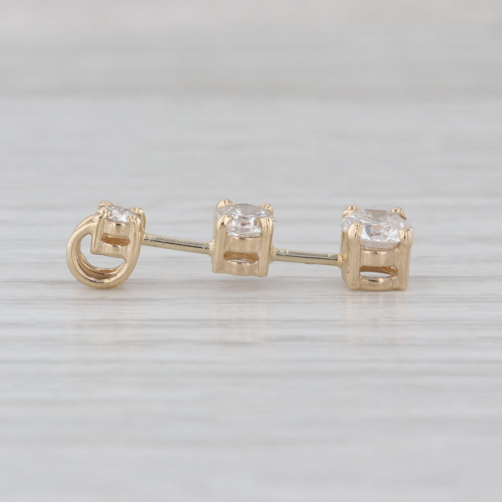 0.91ctw Diamond Graduated 3-Stone Journey Pendant 14k Yellow Gold Floating Drop