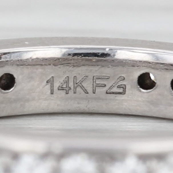 0.54ctw Diamond Wedding Ring 14k White Gold Size 4.5 Stackable Anniversary Band
