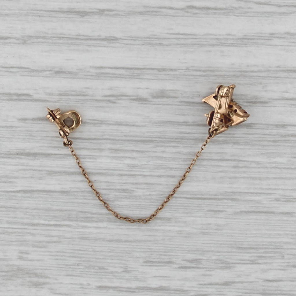 Delta Chi Badge 10k Gold Pearl Ruby Vintage Fraternity Mini Sweetheart Pin