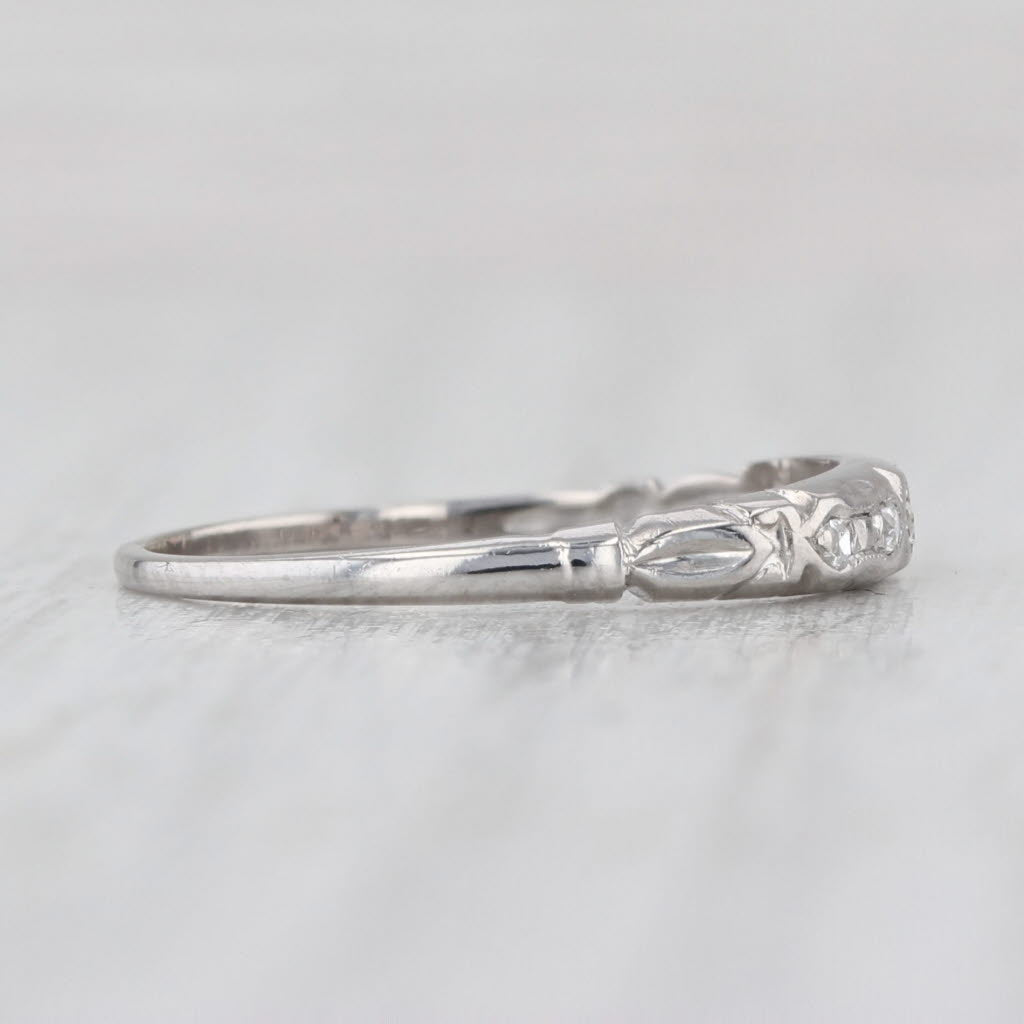Vintage Diamond Ring 14k White Gold Size 5.25 Bridal Wedding Band