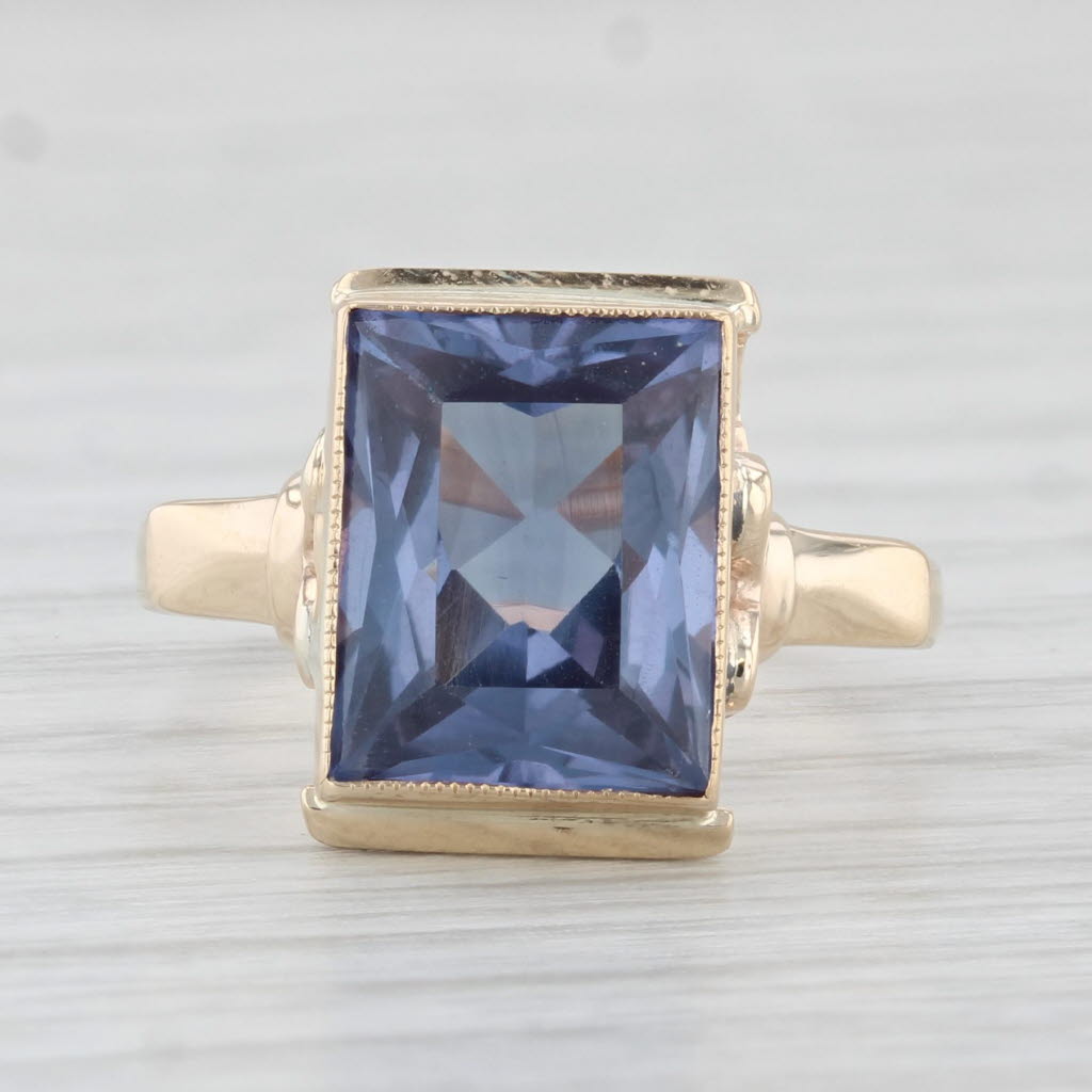 Light Gray 4.40ct Lab Created Sapphire Solitaire Ring 10k Yellow Gold Size 5.5