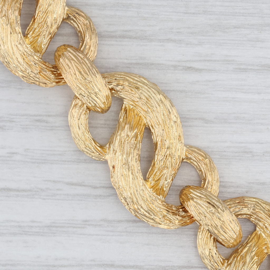 Vintage David Webb Pretzel Link Bracelet 18k Yellow Gold 7" Statement