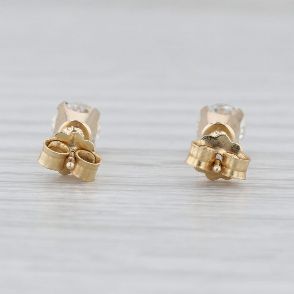 0.78ctw Round Solitaire Stud Earrings 14k Yellow Gold Studs