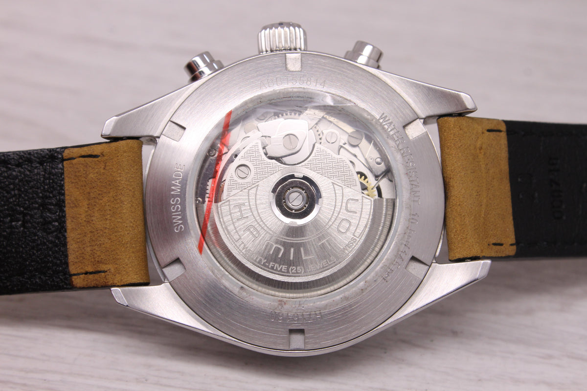 Hamilton Khaki Automatic Chronograph 42mm Steel Watch Swiss H71616535 MINT