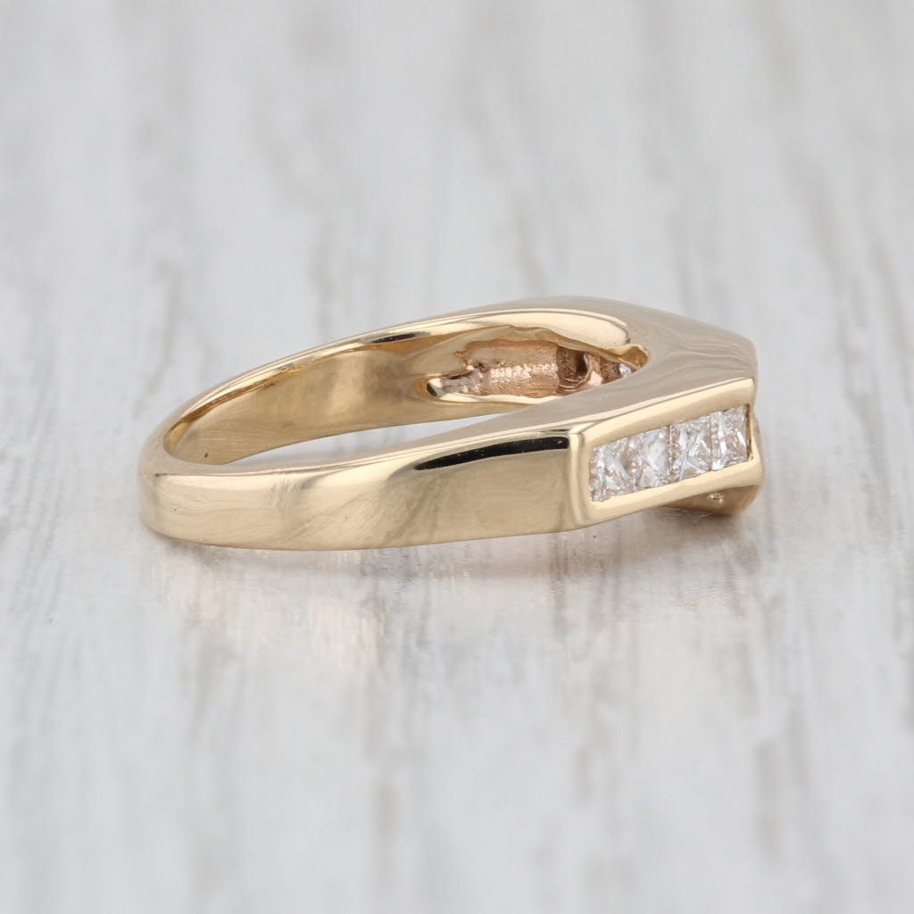 0.55ctw Diamond Wedding Band 14k Yellow Gold Size 5 Stackable Anniversary Ring