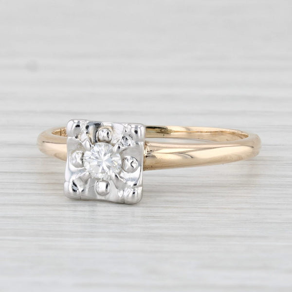 Vintage 0.15ct VS2 Diamond Solitaire Engagement Ring 14k Gold Size 7.25