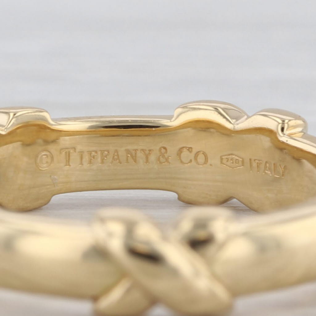 Tiffany & CO Classic Crossover X Ring w/ Box Pouch 18k Gold Size 6.25 Band