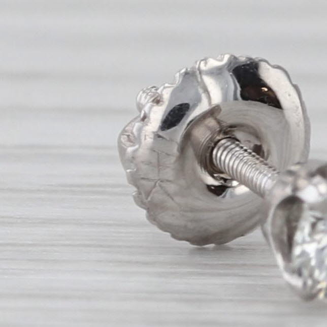 0.55ctw Diamond Stud Earrings 14k White Gold Round Solitaire Studs Screw Backs