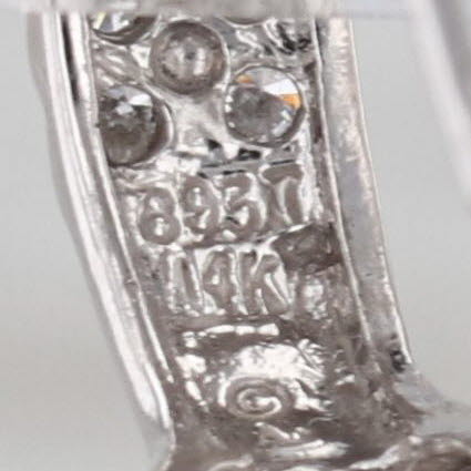 0.50ctw Diamond J-Hook Drop Earrings 14k White Gold Omega Backs