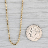 Rope Chain Necklace 14k Yellow Gold 20" 1.8mm