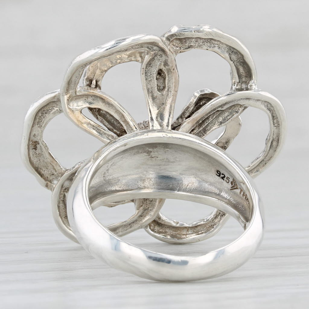 Light Gray Silpada Flower Power Statement Ring Sterling Silver Size 7