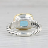 Light Gray David Yurman Noblesse Collection 3.25ct Blue Topaz Ring Sterling Silver 18k Gold