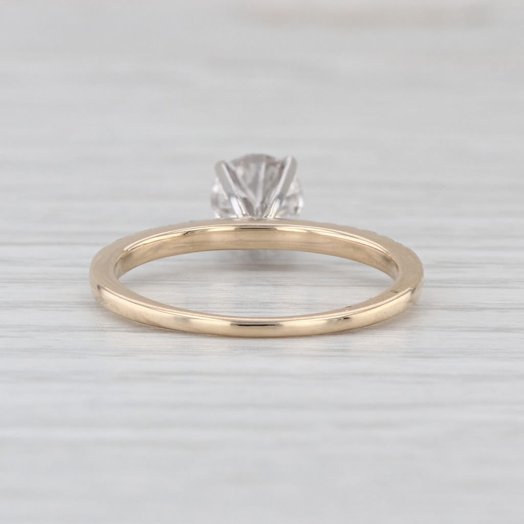 IGI 0.94ctw Lab Grown Round Diamond Engagement Ring 14k Yellow White Gold Size 7