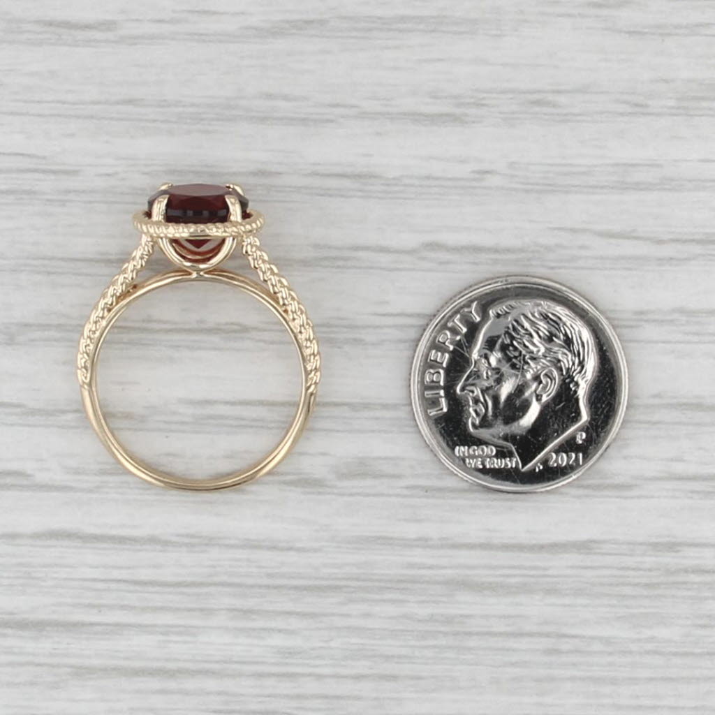 2.40ct Round Garnet Solitaire Ring 14k Yellow Gold Size 6