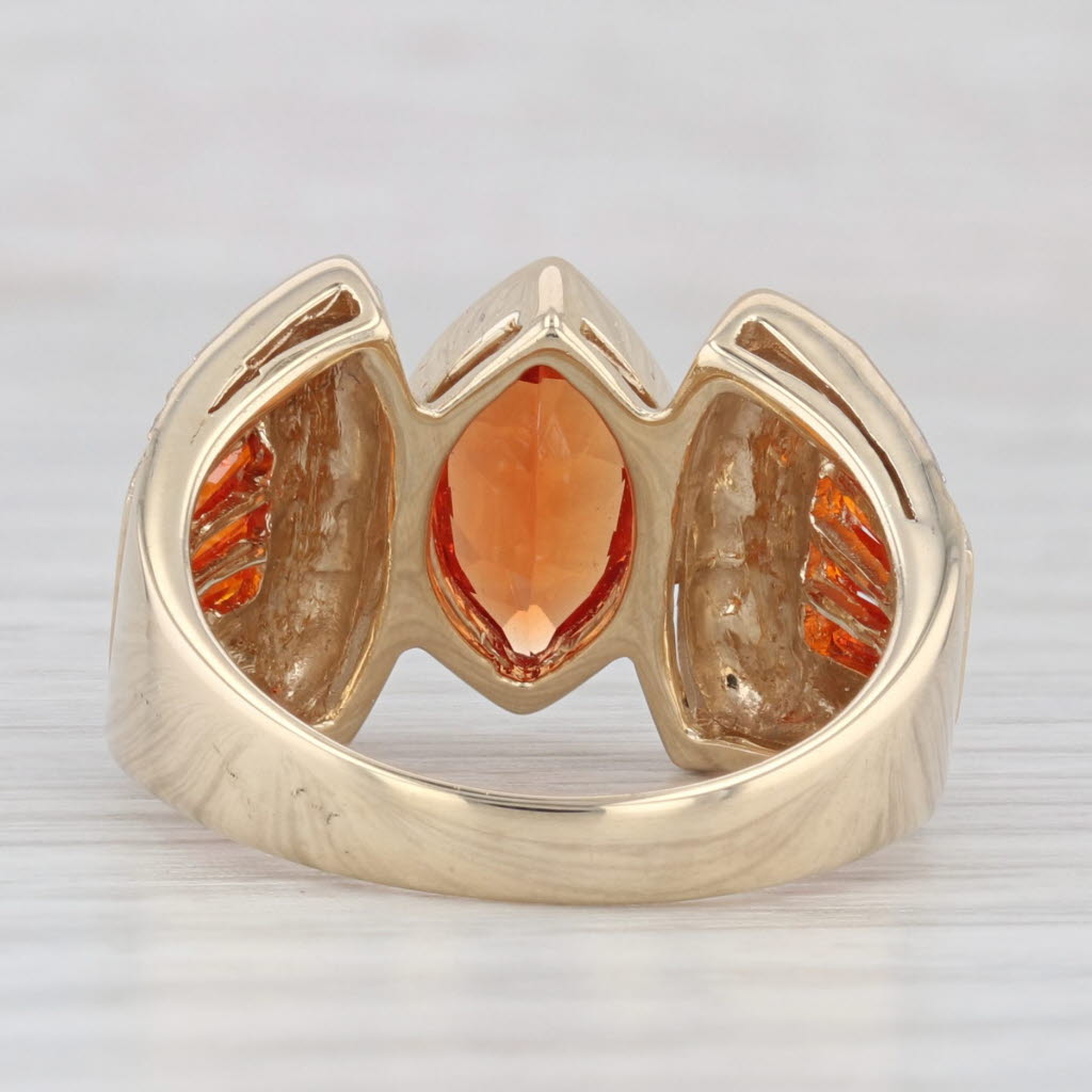 Light Gray 3.02ctw Lab Created Orange Sapphire Cocktail Ring 10k Yellow Gold Size 8