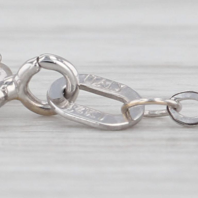 0.14ctw Diamonds by the Yard Station Necklace 14k White Gold Cable Chain 16" 18"