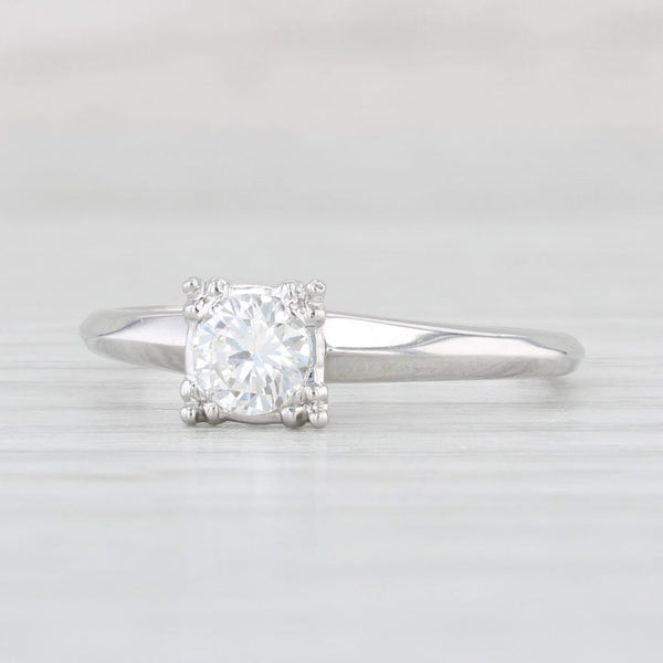 0.35ctw VS2 Round Diamond Solitaire Engagement Ring 14k White Gold Size 6.5