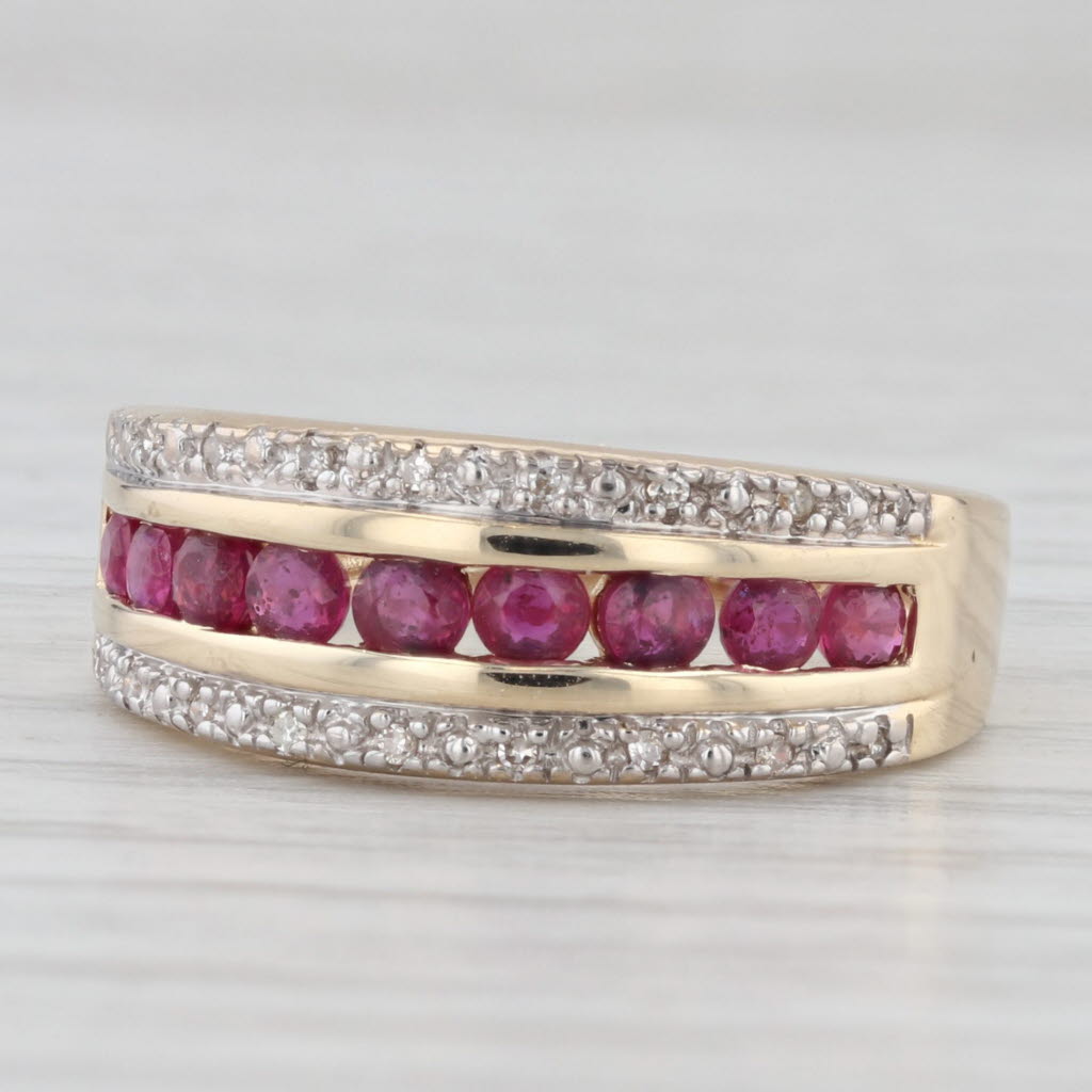 Light Gray 0.81ctw Ruby Diamond Ring 14k Yellow Gold Size 6.25 Band