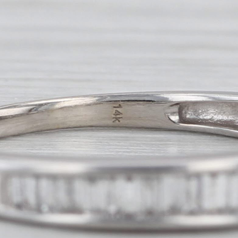 0.23ctw Diamond Wedding Band 14k White Gold Stackable Anniversary Ring Size 6.5