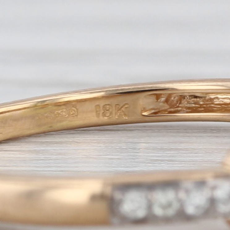 0.55ctw Round Yellow White Diamond 3-Stone Ring 18k Yellow Gold Size 7.25 Cert