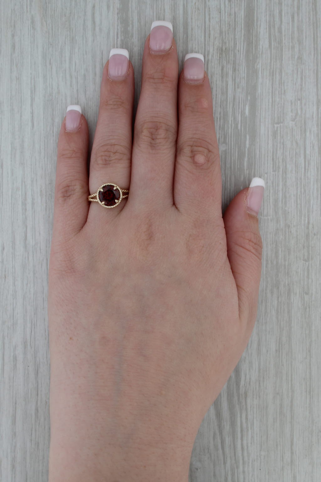 2.40ct Round Garnet Solitaire Ring 14k Yellow Gold Size 6