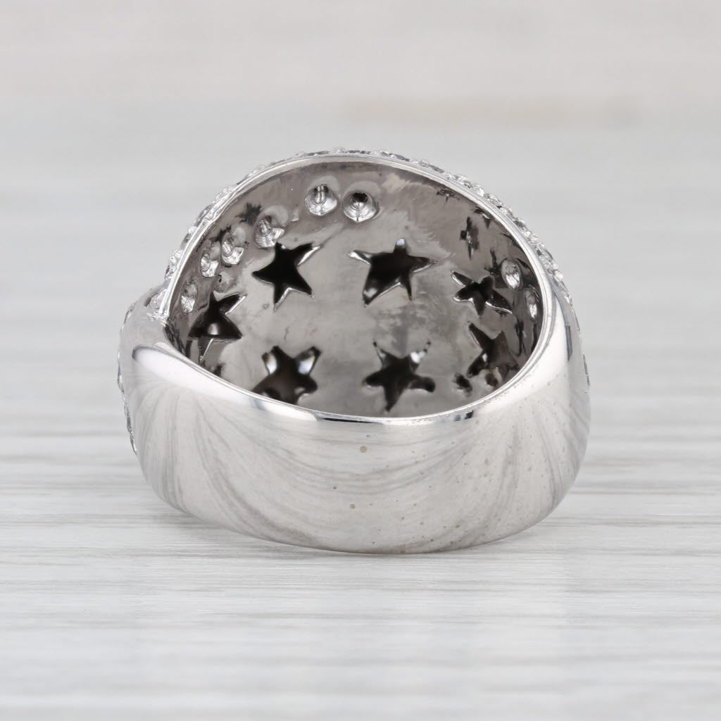 4.25ctw Diamond Pave Overlay Ring 14k White Gold Size 7 Cocktail