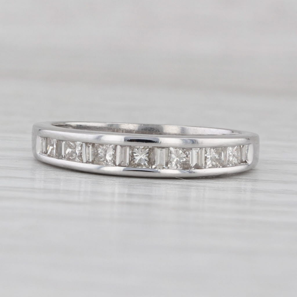 Gray 0.52ctw Diamond Wedding Band 14k White Gold Anniversary Ring Size 7.25 Stackable