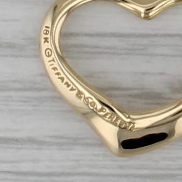 Tiffany & Co Elsa Peretti Open Heart Pendant 18k Yellow Gold Floating Drop