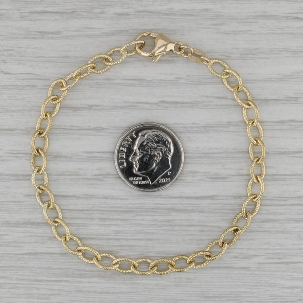 Cable Chain Bracelet 14k Yellow Gold 6.75" 4mm